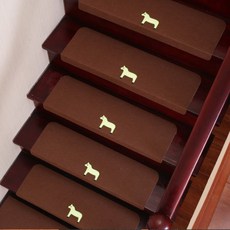 계단미끄럼방지 안전매트 논슬립 계단매트 슬개골탈구방지패드 야광매트 55*22*4.5cm 5장, 55cm야광유니콘브라운, 5개