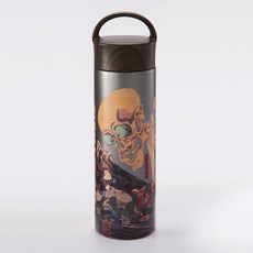 리치윌 일본 전통문화 스테인리스 머그 보틀 보온보냉 텀블러, 가이코츠, 1개, 400ml