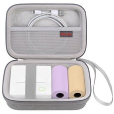 Elonbo TYPONOS/ETIKEZ 스티커 프린터용 휴대용 케이스 PM290 휴대용 미니 프린터 잉크 없는 블루투스 라벨 메이커 기계 여행 가방 열 사진 프린터 보관, 회색