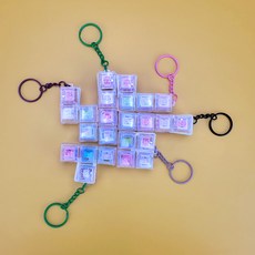 투명 불빛 딸깍이 틱톡 유행 테트리스 딸깍이 피젯토이 키캡 키보드 6P, 6개, 클리어불빛딸깍이