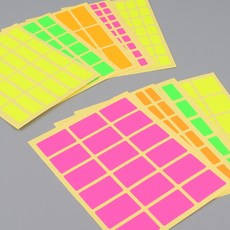 사각 컬러 라벨 스티커 10매 메모라벨, 16x21mm-주황