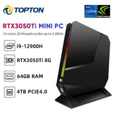 게이밍컴퓨터 게임데스크탑 PC 미니 인텔 i9 13900H 12900H i7 13800H 12700H 엔비디아 RTX4060 3050 8G 게이머 윈도우11 프로 WiFi6, 10)i9-12900H 4060 DDR5, 64GB