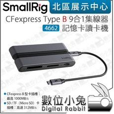 SmallRig 4662 CFexpress Type B 九合一集線器 記憶卡讀卡機 HDMI SD, 1個