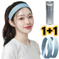 차머덕트 기능성 헤어 스포츠 운동 땀방지 헤드 밴드, 2개, 블루