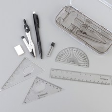 학생용 제도용품 세트 컴퍼스 각도기 삼각자 포함 수학 학용품 준비물