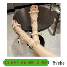 [Myshe]여성 샌들 바캉스비치 진주 장식 숙녀 신발 a2 S100720