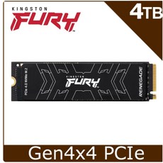 Kingston金士頓 FURY Renegade 4TB PCIe 4.0 SSD 7000俱樂部石墨烯鋁合金散熱片