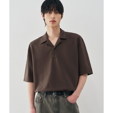 DRAW FIT 리에디션 오픈카라 티셔츠 [BROWN] 212095
