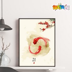 동양화그리기 대형그림아크릴화 DIY명화 유화색칠하기, 페인트+브러시+액세서리(클래식), 매년 G610 흑자