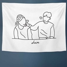 패브릭 데코 커플 프린트 가림막 포스터 사이즈 소