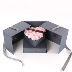 ʚ ɞGIFTME5台灣現貨 心型香皂花盒 抽屜盒 收納盒 紀念日 情人節禮物 生日禮物 香皂花禮盒 送禮, 粉色, 1個