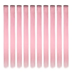 합성 10 Pcs 스트레이트 헤어 익스텐션 클립 피스 22 인치 하이라이트 여성용 다채로운 머리카락 파티 코스, 01 22인치, 01, 05 G22