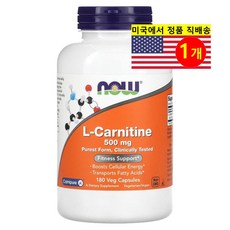 NOW 나우 L-카르니틴 L-Carnitine 500mg 180정, 1개