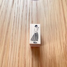 莫莫日貨日本製 MA7 stamp 文子印章系列 木頭印章 - 穿條紋文子 MNS-068(P), 1個