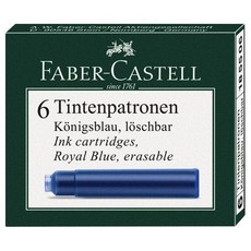 長益鋼筆 德國 輝柏 faber-castell 185506 185507 歐規卡式墨水管 卡水 6支裝 配件, 1個, 藍185506, 藍