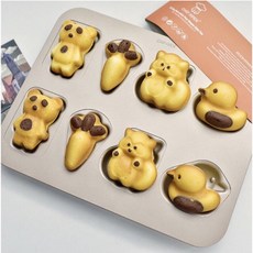 烘焙廚房 Chefmade學廚WK9319童趣四型8連杯/卡通小熊蘿蔔浣熊鴨子波堤甜甜圈模/南瓜旋風日式瑪德琳, 1個