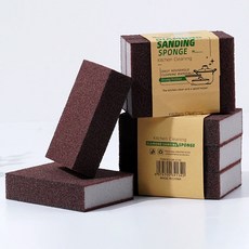 치프몰 매직 스펀지 탄냄비 수세미 샌딩블럭, 1세트, 3개입, 브라운 10x7x2.5cm