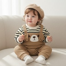 몽실이 애니멀 베이비 멜빵우주복 아동 유아용 신생아 봄 가을 간절기 외출복 점프슈트