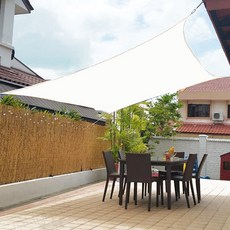 HK.sell 마일드 썬쉐이드 방수 메쉬 그늘막 2X3M 직사각, PU방수, 라인B 크림