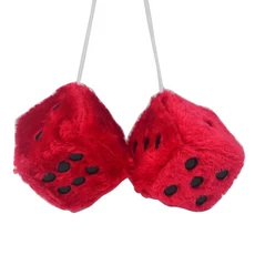 4/6cm 퍼지 여러 빛깔의 자동차 매달려 펜던트 새해 주사위 벨벳 모델 장식 스타일링, 08 6cm Red Plush