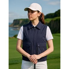 맥케이슨 여성 시그니처 씨슬 크롭 베스트 네이비 MDW1JV601 NVY