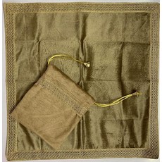 SMMS 스피리추얼 벨벳 식탁보 (그린 스몰- 46cm*46cm/18인치*18인치), 베이지