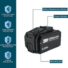 100% 2A 4Ah WESCO 18V 20V WS9940 전기톱 앵글 그라인더 충격 드릴 전동 드라이버 공구 배터리, 02 4Ah