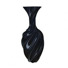 레트로 꽃병 꽃꽂이 꽃 용기 홈 데코 프린팅 우아하고 독창적인 트위스트, 검정색, 2. Black