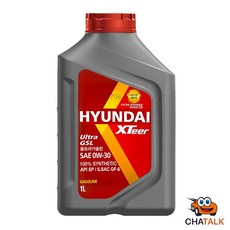 [정품추천]현대 엑스티어 울트라 가솔린 SAE 0W-30 초저점도 가솔린 합성유, 0w30, 1개, 1L