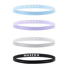 MASEDA 피트니스 스포츠 헤어밴드 4종 세트, 1세트, 퍼플,블루,그레이,블랙