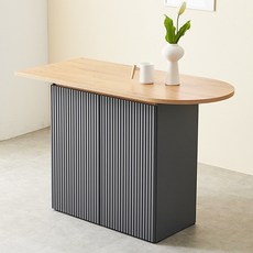 마켓비엔티 LY 1300 아일랜드 식탁 홈바 테이블 주방 수납장 반원형 조리대, 02.그레이_1300반타원