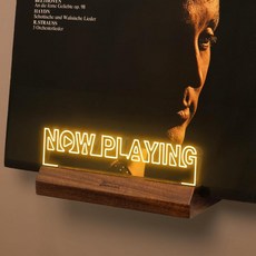 온미우드 이제 바이닐 레코드 스탠드 벽걸이 조절 가능한 따뜻한 흰색 조명이 있는 홀더 앨범 디스플레이 및 보관용 나무 아크릴 홀더 음악 애호가를 위한 선물을 연주합니다, Wall Mount