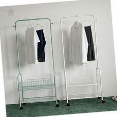 (DN2175) 철제행거 2단 W840 드레스룸 이동식 옷걸이, 화이트