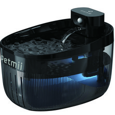 Petmii 小鯨魚MAX智能飲水機 寵物飲水器 自動循環過濾 活水飲水機, 黑, 1個