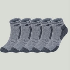 네파 남성용 어드벤처 쿠션 등산 단목 양말 5족 세트, 그레이(NPCABSXL-GR5), 1세트