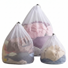 오늘의기분 스트링 세탁망 조임끈 메쉬 다용도 빨래망, 2개, 화이트(60X80)