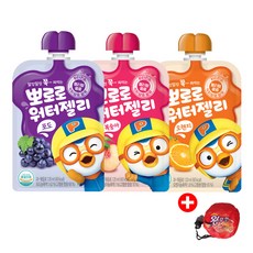 팔도 뽀로로 워터젤리 3종(오렌지+복숭아+포도) 120ml x 40개 + 고급 다용도타올