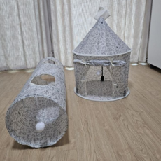 고양이 숨숨 집 고양이용 놀이터 접이식 반려동물 숨숨 집 실내 텐트 장난감 용품 터널