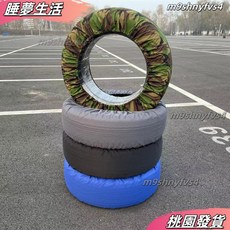 牛津紡汽車輪胎保護套 輪胎防塵隔熱遮陽罩 通用型, 1個, 綠色,25到30直徑