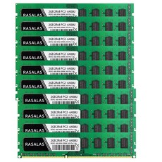 (2gbx10) RASALAS Memoria Ram DDR2 2G 800mhz pc2-6400 667mhz pc2-5300 DIMM 데스크탑 RAM ddr2 컴퓨터 부품, 보여진 바와 같이, 1개