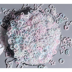 [드그라쎄] 오도독 진주 프레임 믹스 파츠 100개입 5color 젤네일 레진공예 레진아트 재료 슬라임 폴꾸 탑꾸 캔들, 1세트, 파스텔