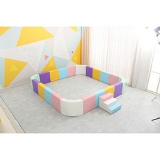 대형 키즈 펜션 실내 플레이 매트 볼 풀장 공 비치볼, 2 x 2 x 0.5m 둥근 모서리, 1개