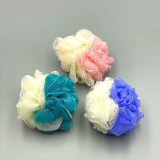 투톤 컬러 저자극 바디 샤워볼, 핑크, 1개