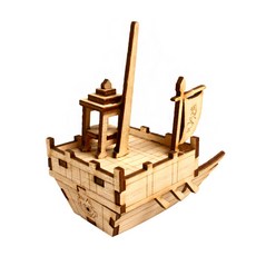 영공방 목공 DIY 직접 만드는 쉬운 조립 키트 아기 판옥선 모형 소품 만들기 장난감