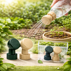 일본산 페트병 물조리개 샤워캡 화분 물주기 노즐 2개입 미니 물뿌리개, 그린,베이지, 1개