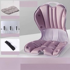 데일리셀픽 허리디스크의자등받이 자세교정 허리쿠션, 라일락퍼플
