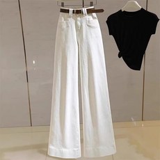 루나모드 여성 하이웨스트 코튼 와이드 팬츠 K0262