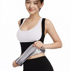 은코팅 소재 여성 사우나 탱크탑 여성 사우나 조끼 가벼운 착용감 빠른 발한 효과 가슴 지지 디자인 정밀 박음질 빠른 발한