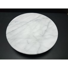 台灣花蓮大理石白色低腳轉盤 8吋與10吋尺寸可選, 白色,8英吋