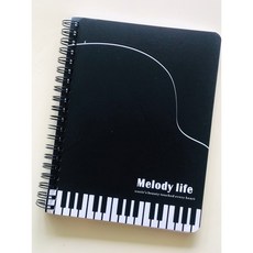 老羊樂器店 音樂筆記本 線圈筆記本 鋼琴音符鍵盤 莫札特 蕭邦 貝多芬 音樂家 音樂禮品 文具 記事本, 1個, Melody Life 鋼琴鍵盤